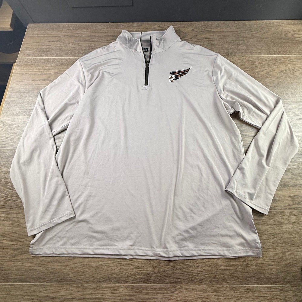 Washington Capitals Mens 2XL Quarter Zip Pullover Gray Screaming Eagle NHL Logo - Picture 6 of 13